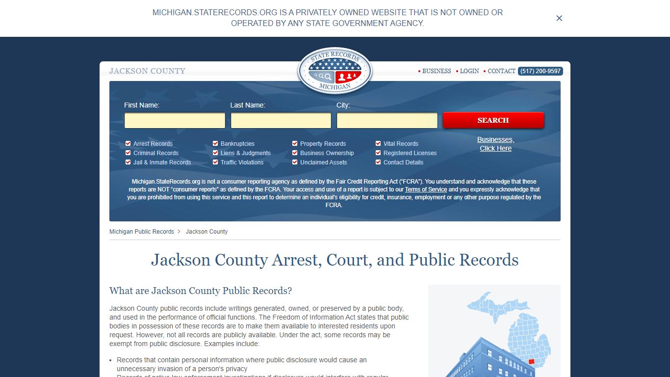 Jackson County Arrest, Court, and Public Records